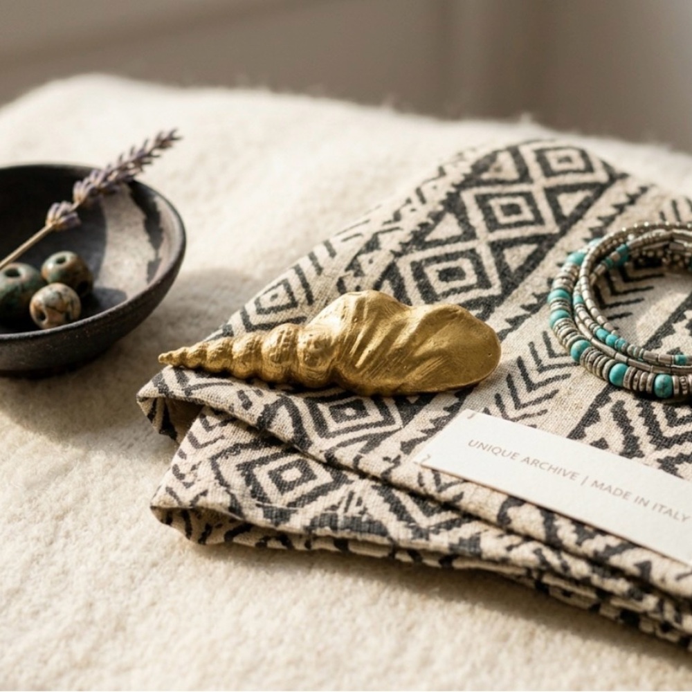 Vintageq Gold-Plated Sculptural Shell pin beach inspired accessories handmade